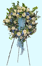Blue and White Garden Wreath