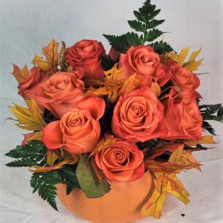 Dozen Roses in a Pumpkin
