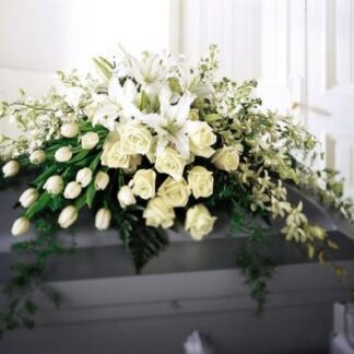 White Modern Casket Cover