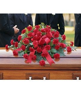 Red Carnation Casket Cover