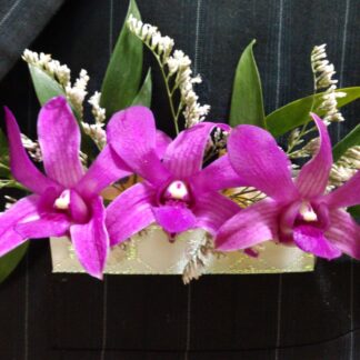 Purple Orchid Pocket Boutonniere