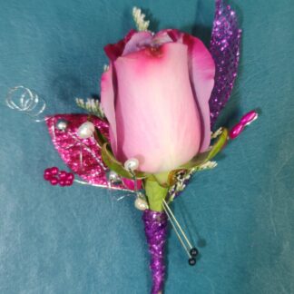 Colorful Single Rose Boutonniere Upgraded