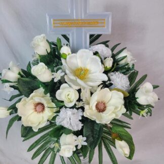 Solar Cross White Silk Graveside