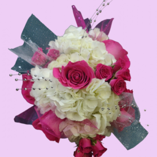 Hot Pink & White w/ Bling Nosegay