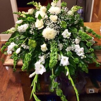 White Mixed Casket Cover