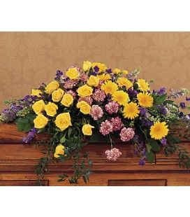 Purple & Yellow Casket Cover