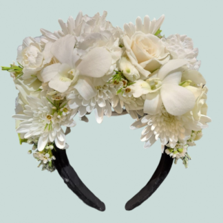 White Floral Upright Crown