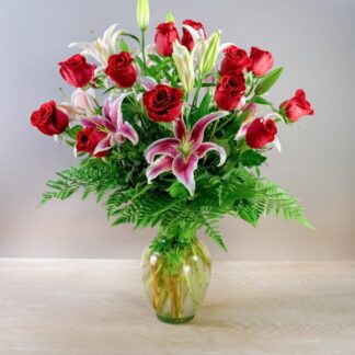 Red Roses & Lilies
