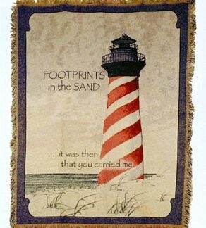 Footprints Lighthouse Throw