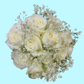 Dozen Premium White Rose Nosegay