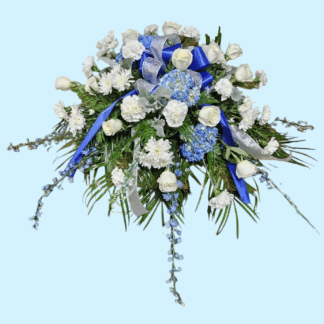 Blue and White Casket Cover