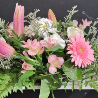 Pink and White Long & Low Centerpiece