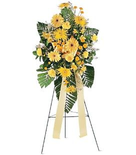 Large Yellow Spray on a Stand