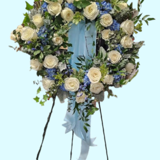 Blue and White Garden Wreath