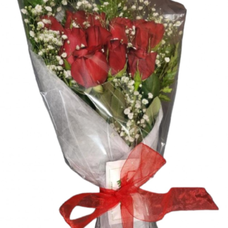 Dozen Red Medium Stemmed Roses Wrapped