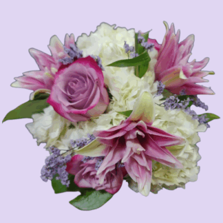 Pink Lilies and Lavender Nosegay