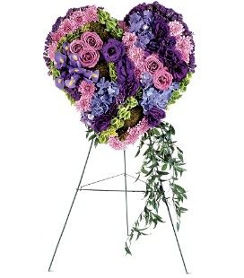 Purple Solid Heart on a Stand