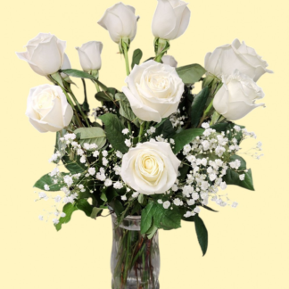One Dozen White Roses