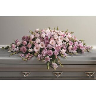 Pink & Purple Closed Casket Cover