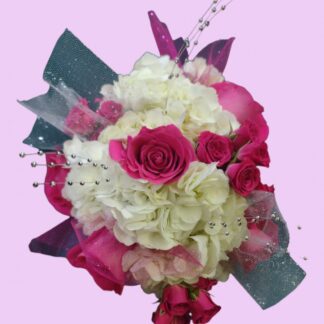 Hot Pink & White w/ Bling Nosegay