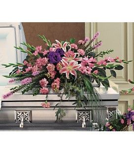 Pink & Purple Half Casket Cover