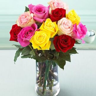 Medium Stemmed Mixed Color Rose Bouquet