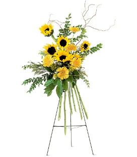 Sunflower & Gerber Spray on a Stand