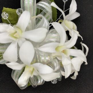 White Orchids Pre-made Wristlet Corsage
