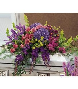 Purple, Blue, & Lavender Casket Cover