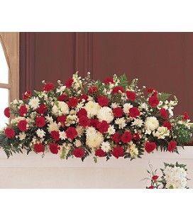Red & White Casket Cover