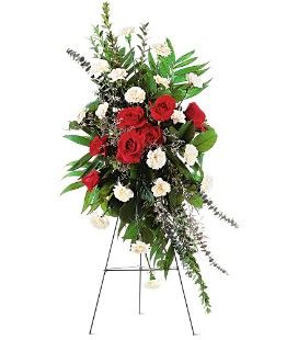 Red & White Spray on a Stand