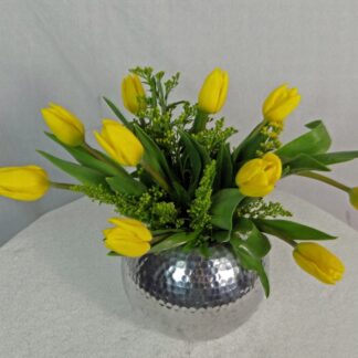 10 Tulip Upgraded in Silver Metal Bubble