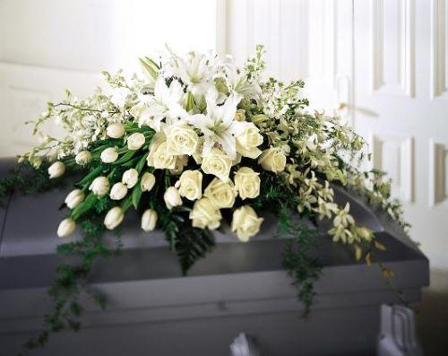White Modern Casket Cover