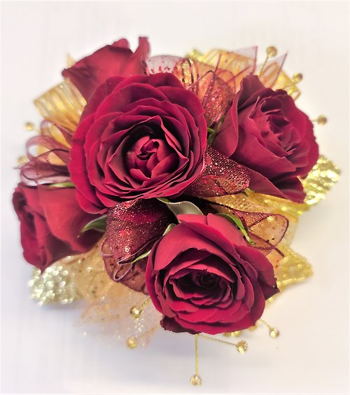 Colorful Circular Upgraded Wristlet Corsage