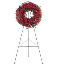 Red Wreath on a Stand