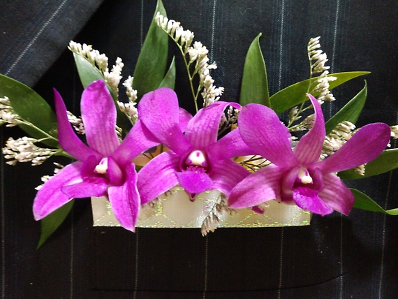 Purple Orchid Pocket Boutonniere