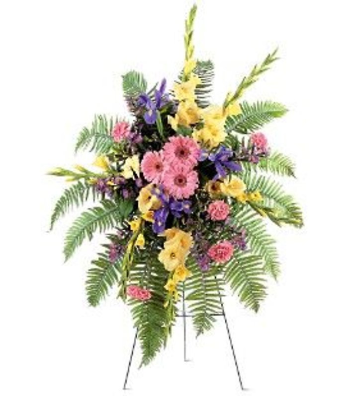 Mixed Spring Spray on a Stand