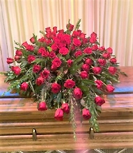 Large Red Rose Casket Cover