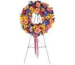 Bright Spring Wreath on a Stand