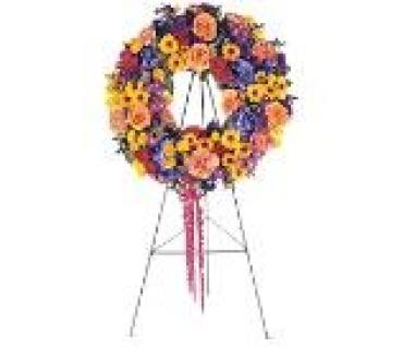 Bright Spring Wreath on a Stand