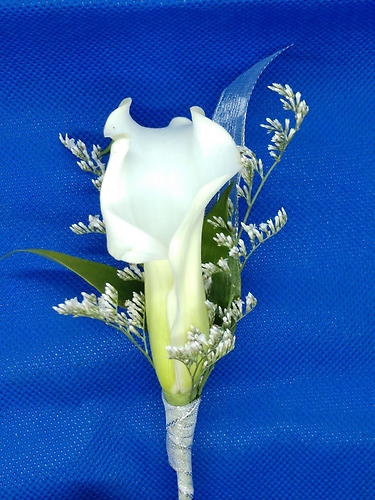 White Mini Calla Lily Boutonniere