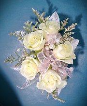 White Rose Linear Upgraded Wristlet Corsage