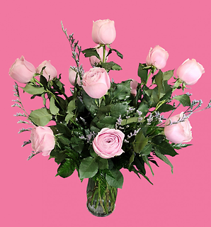 Dozen Peony Roses in a Vase