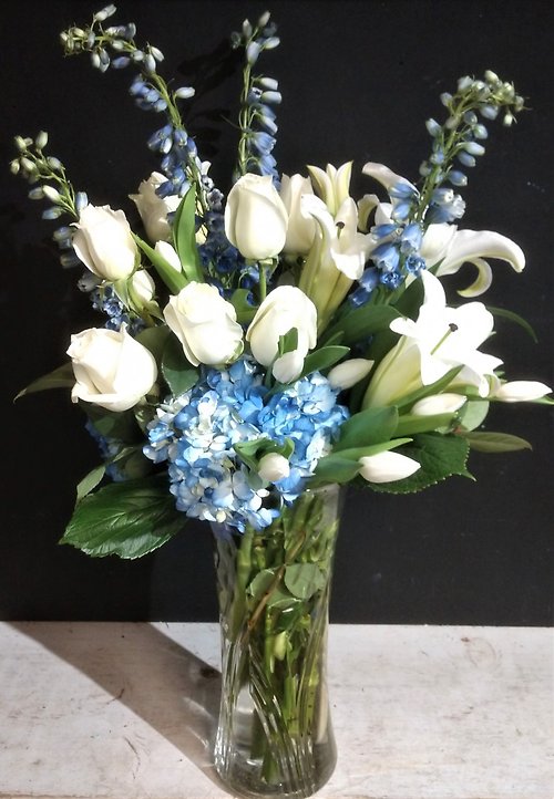 Large Blue & White Vase