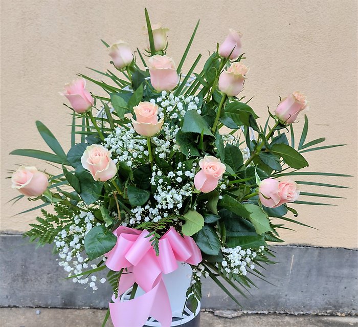 Dozen Roses in a Basket