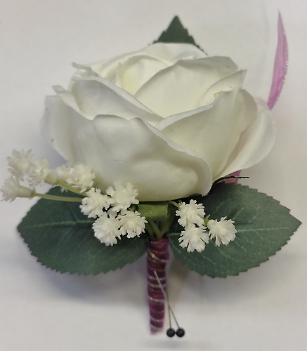 Silk Colorful Rose Boutonniere