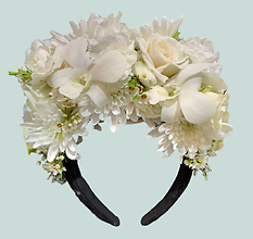 White Floral Upright Crown