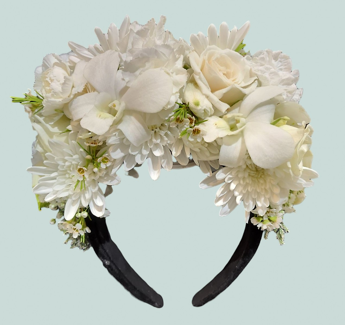 White Floral Upright Crown