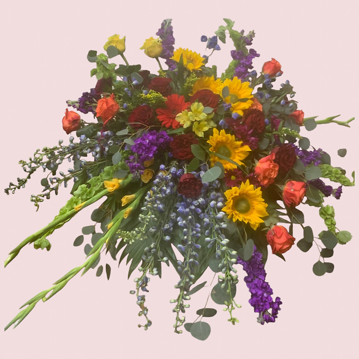 Bright Cluster Mix Casket Cover