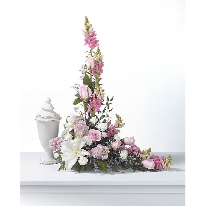 Pink & White Cremation Adornment